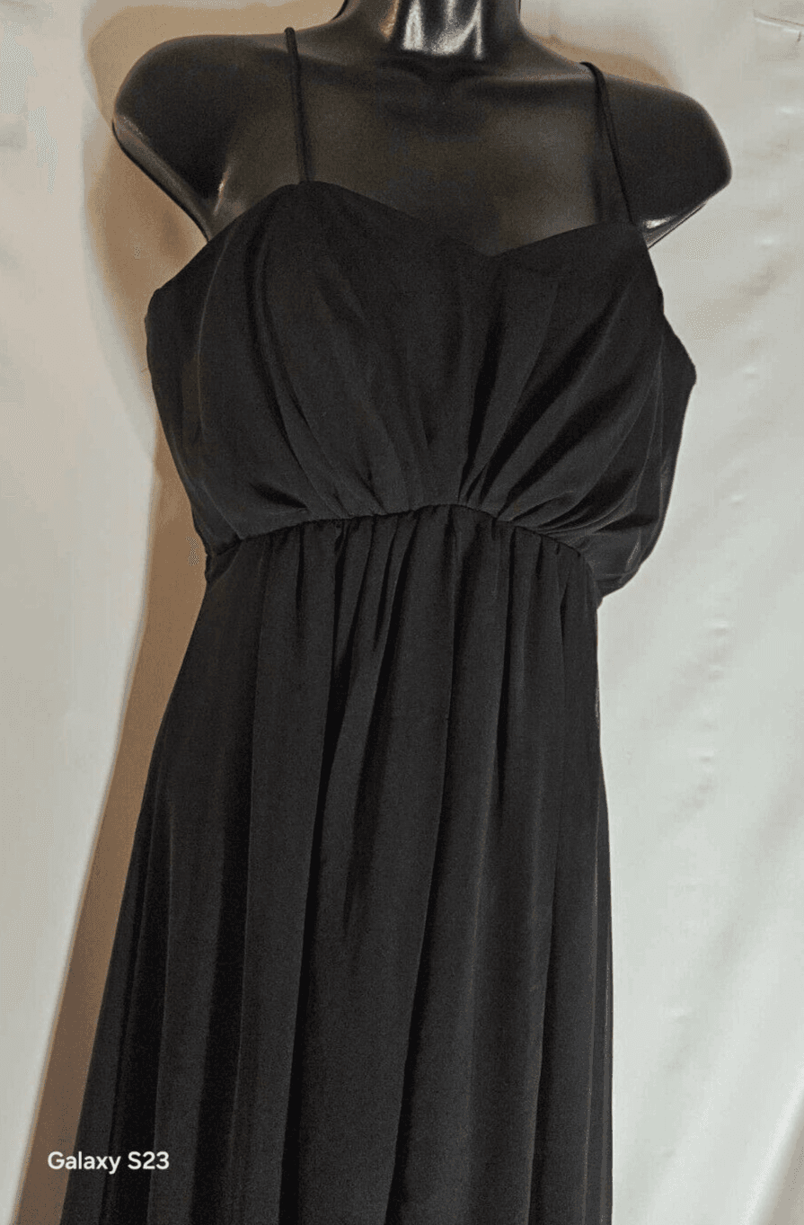 Fiesta Women's Black Formal Dress Medium Strapless Elastic Waste Layers Flare - Thumbnail 3