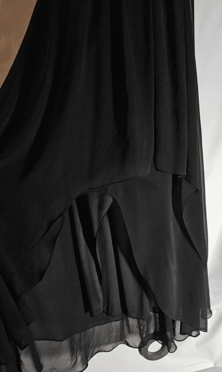 Fiesta Women's Black Formal Dress Medium Strapless Elastic Waste Layers Flare - Thumbnail 6