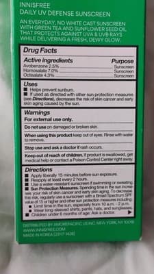 NEW innisfree Daily UV Defense Sunscreen Broad Spectrum SPF 36 1.69 Oz - Thumbnail 3