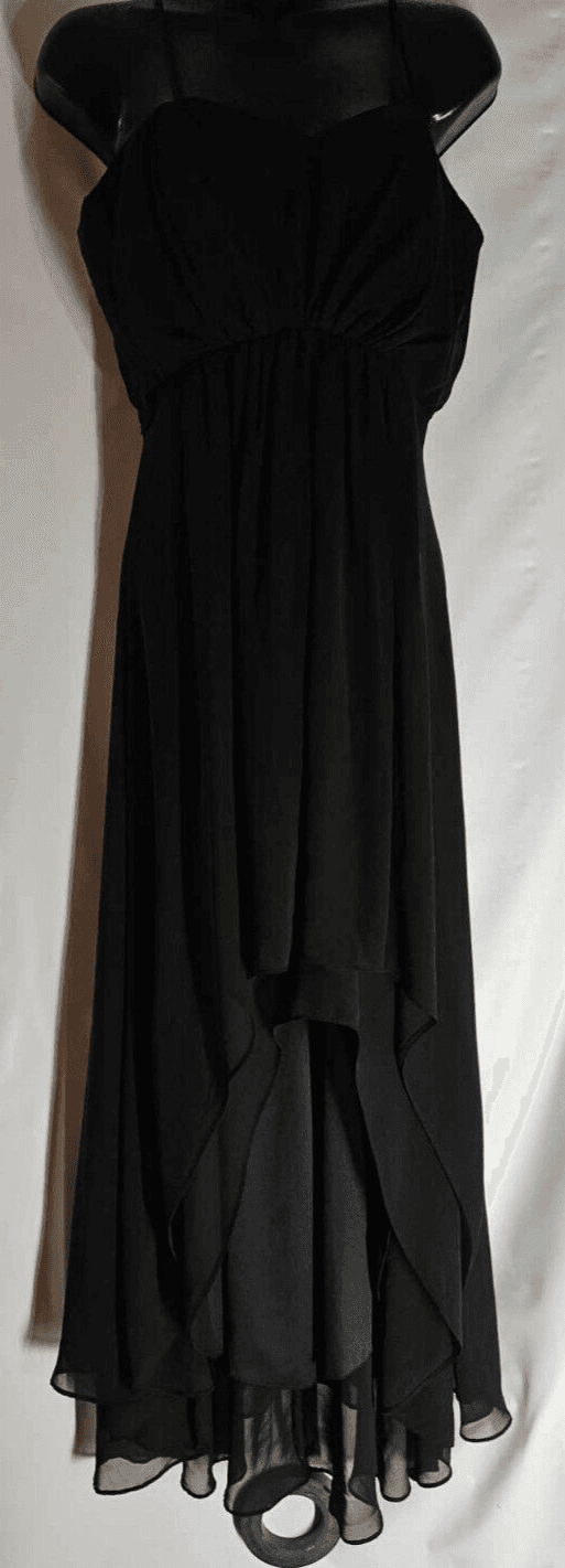 Fiesta Women's Black Formal Dress Medium Strapless Elastic Waste Layers Flare - Thumbnail 2