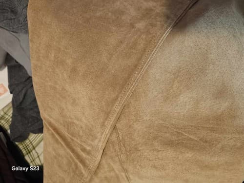 New Frontier Pants Womens 14 Tan Suede Raw Hem Western Straight Leg Slacks - Thumbnail 5