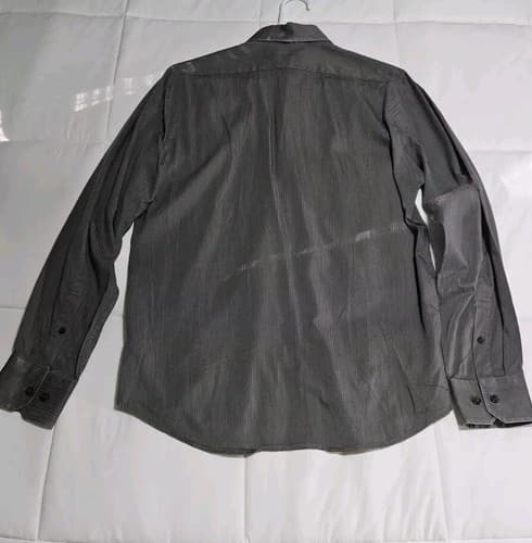 Express 1MX Shirt Mens Small Button Up Long Sleeve Business Casual Dark Gray - Thumbnail 2