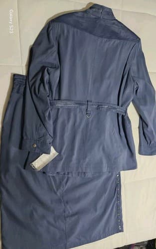 PAMELA McCOY Collections Leather 2 Piece Nwt Women's Skirt Suit 1x Dress Blue - Thumbnail 17