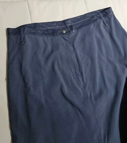 PAMELA McCOY Collections Leather 2 Piece Nwt Women's Skirt Suit 1x Dress Blue - Thumbnail 11