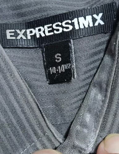 Express 1MX Shirt Mens Small Button Up Long Sleeve Business Casual Dark Gray - Thumbnail 8