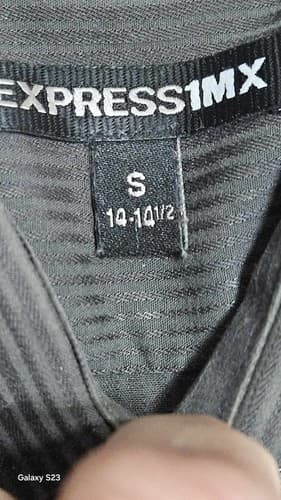 Express 1MX Shirt Mens Small Button Up Long Sleeve Business Casual Dark Gray - Thumbnail 3