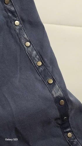 PAMELA McCOY Collections Leather 2 Piece Nwt Women's Skirt Suit 1x Dress Blue - Thumbnail 8