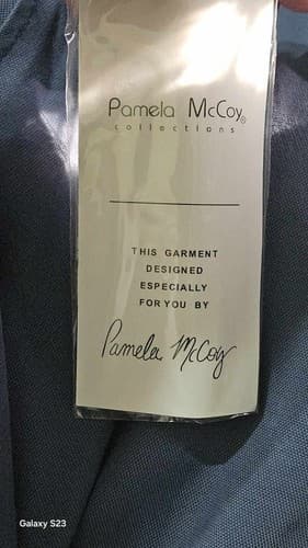 PAMELA McCOY Collections Leather 2 Piece Nwt Women's Skirt Suit 1x Dress Blue - Thumbnail 10