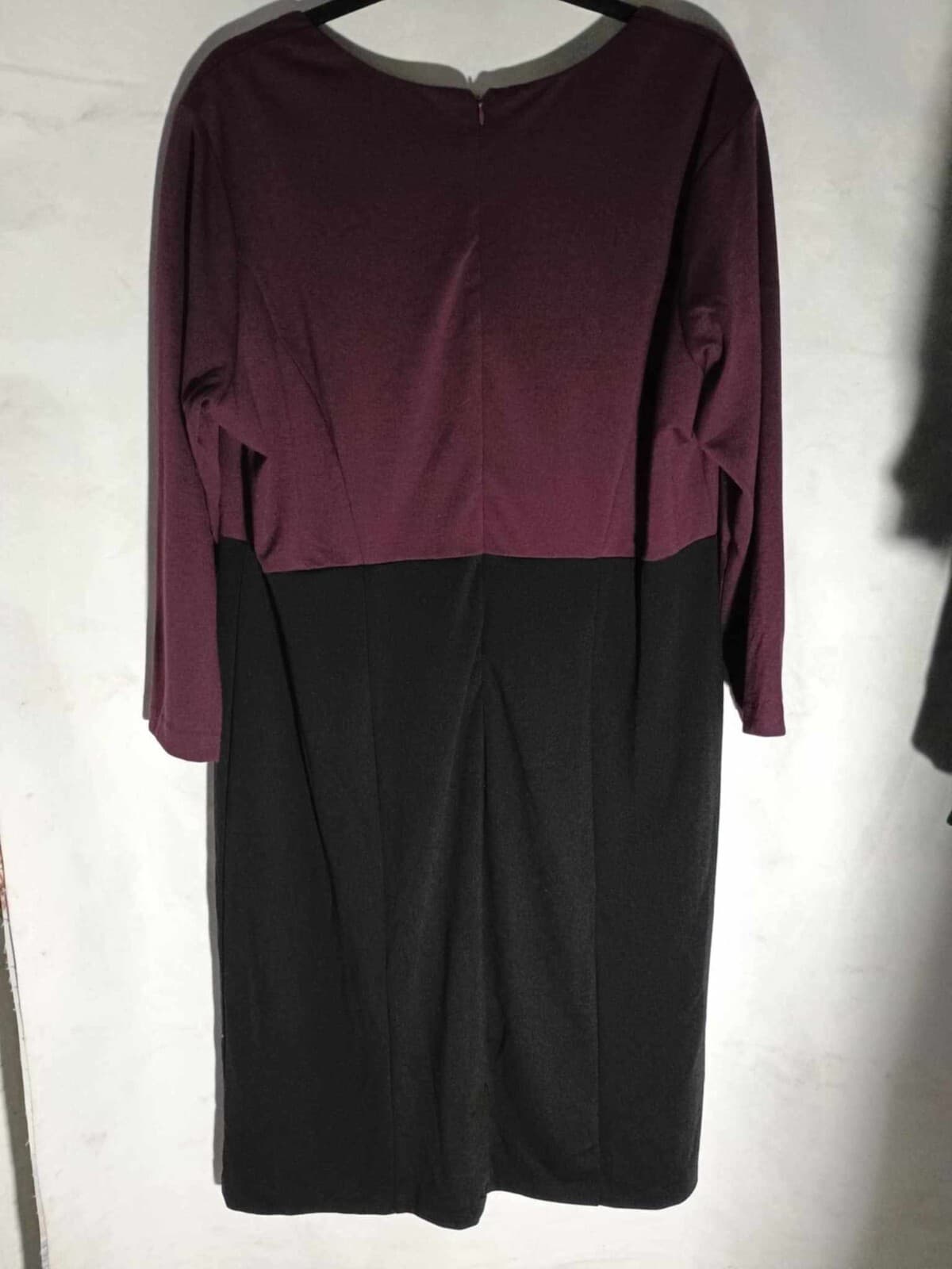 Pamela McCoy Collection Dress Women's 1X black Purple Mid Length Long Sleeve - Thumbnail 2