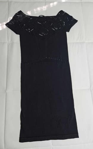 BEBE Women's Black Lace Cocktail Dress Petite Small Sexy Form Fitting Mini Dress - Thumbnail 3