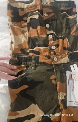 V.I.P. Jeans Women's Size XL Camouflage Overalls Jumpsuit Strapless Romper Denim - Thumbnail 6