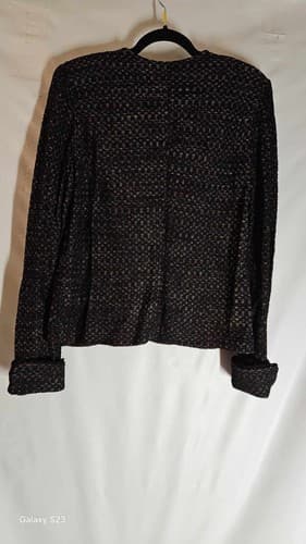 BRENDA FRENCH FOR FRENCH RAGS Button Up Blazer Black Women's - Thumbnail 10