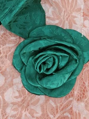 Camellia By Affection Women's Dress Shirt Medium pink green Button Down Lace - Thumbnail 3