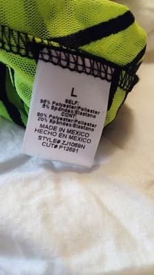 Fashion Nova Women's Bodysuit Bodycon Sexy Jumpsuit Large NWT Mesh Green & Black - Thumbnail 3