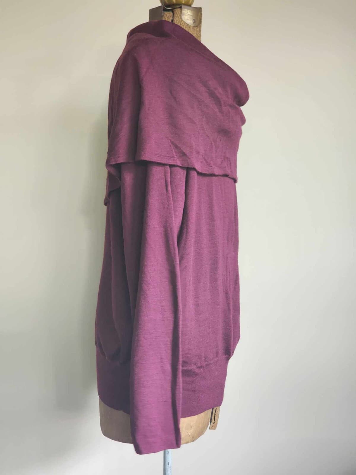 Semplice Women's Cowl Neck Purple Sweater Size XL Soft and Stretchy Long Sleeve - Thumbnail 5