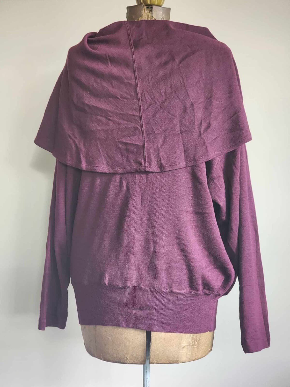 Semplice Women's Cowl Neck Purple Sweater Size XL Soft and Stretchy Long Sleeve - Thumbnail 2
