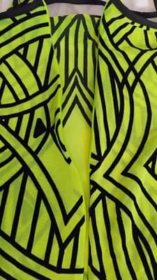 Fashion Nova Women's Bodysuit Bodycon Sexy Jumpsuit Large NWT Mesh Green & Black - Thumbnail 7