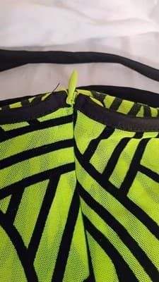Fashion Nova Women's Bodysuit Bodycon Sexy Jumpsuit Large NWT Mesh Green & Black - Thumbnail 10