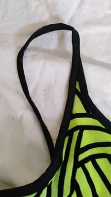 Fashion Nova Women's Bodysuit Bodycon Sexy Jumpsuit Large NWT Mesh Green & Black - Thumbnail 5