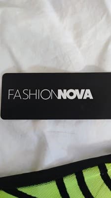 Fashion Nova Women's Bodysuit Bodycon Sexy Jumpsuit Large NWT Mesh Green & Black - Thumbnail 11