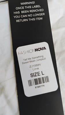 Fashion Nova Women's Bodysuit Bodycon Sexy Jumpsuit Large NWT Mesh Green & Black - Thumbnail 12