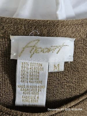 apart dark Brown And White cotton knit sweater sz M - Thumbnail 4