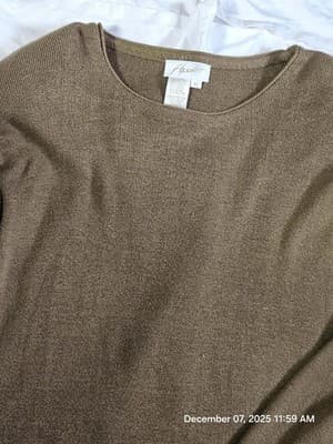 apart dark Brown And White cotton knit sweater sz M - Thumbnail 16