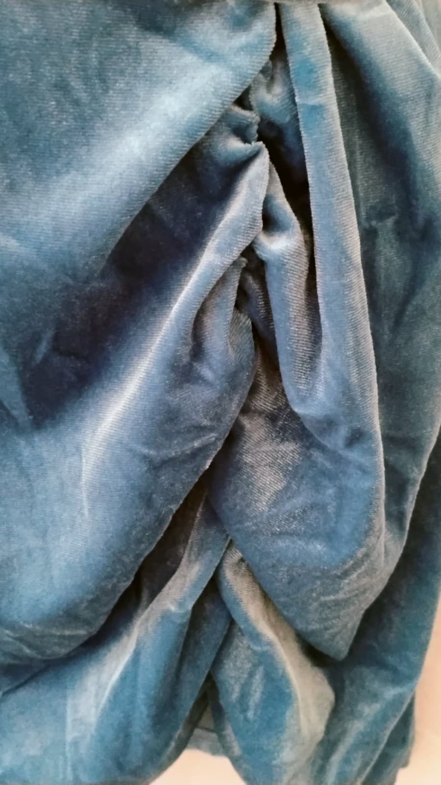 Women’s Blue Feather Trim Velvet strapless Tube Mini Lined Dress size large NWT - Thumbnail 6