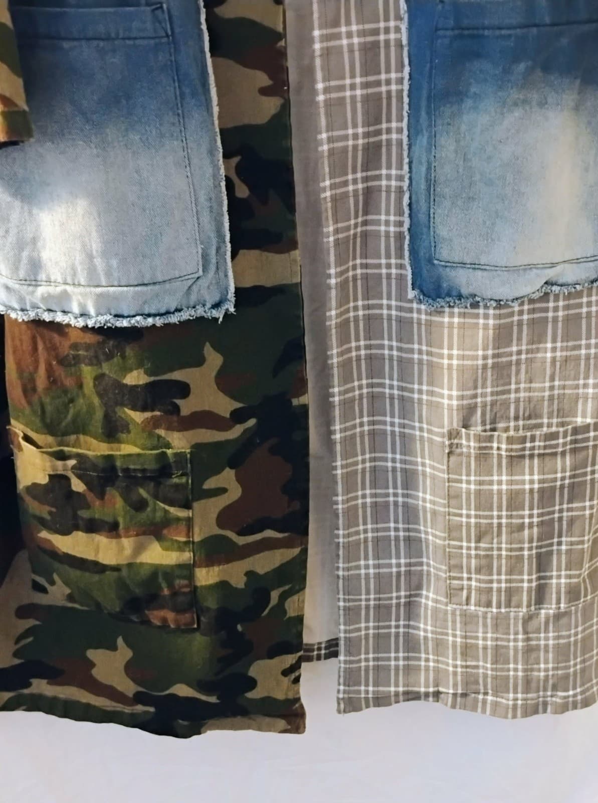 Spoon Jeans Long Open Front Jacket Women’s Size 1X Camo and Plaid - Thumbnail 12