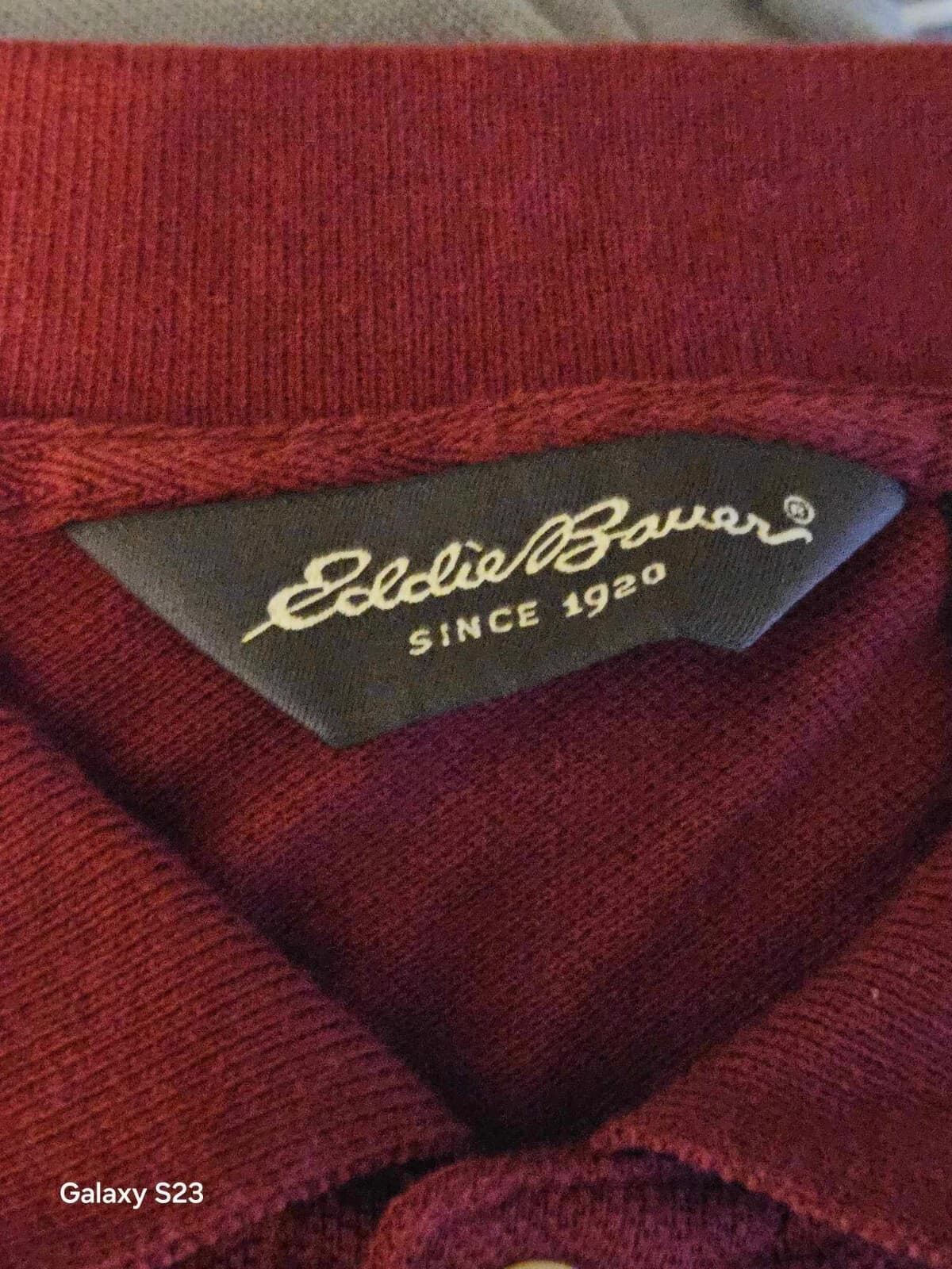 Eddie Bauer Sweater Men's Long Sleeve Polo Shirt Gray & Red Medium Top - Thumbnail 9