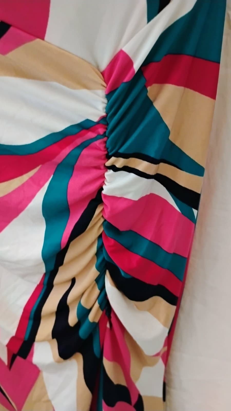 Va Va Voom Women's Small Dress Multicolor Long open Sleeve Maxi Tropical V Neck - Thumbnail 8