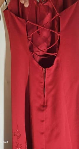 Formal Dress by Debut Size 5 Red Sequin Halter Strap Prom Wedding Dance Gala - Thumbnail 4