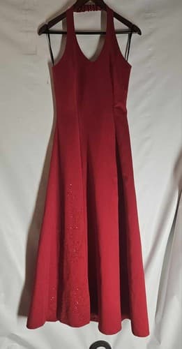Formal Dress by Debut Size 5 Red Sequin Halter Strap Prom Wedding Dance Gala - Thumbnail 2