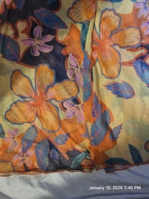 Women's Dress Floral Summer Mesh Sheer Beach Cover-up Fits Small - Thumbnail 2