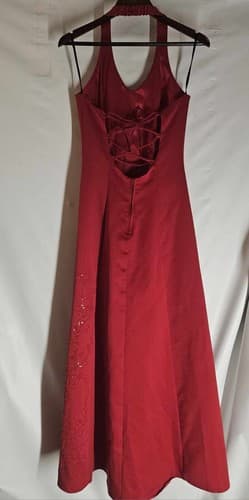 Formal Dress by Debut Size 5 Red Sequin Halter Strap Prom Wedding Dance Gala - Thumbnail 3