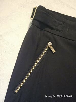Calvin Klein Women's Capri Pants Size 4 Black Straight Leg Zipper Pockets Slacks - Thumbnail 2