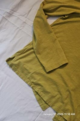 J Jill Shirt Women's Small Long Sleeve Yellow Shirt Lightweight Crew Neck Top - Thumbnail 2