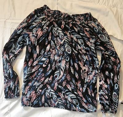 Talbots Women's Long Sleeve Floral Blouse Medium 100% Cotton Shirt - Thumbnail 5