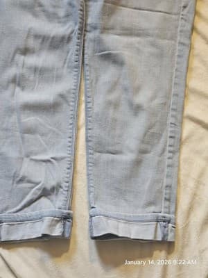 J. Jill Women's Denim Light Blue Jeans Size 6 Cropped Pants Fold Leg Hem - Thumbnail 2