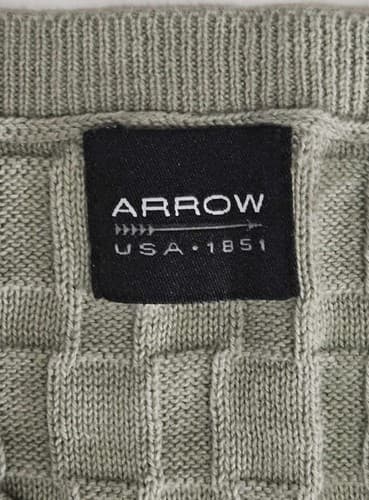 Arrow USA 1851 Mens Beige Sweater Vest Large Knot Top - Thumbnail 2