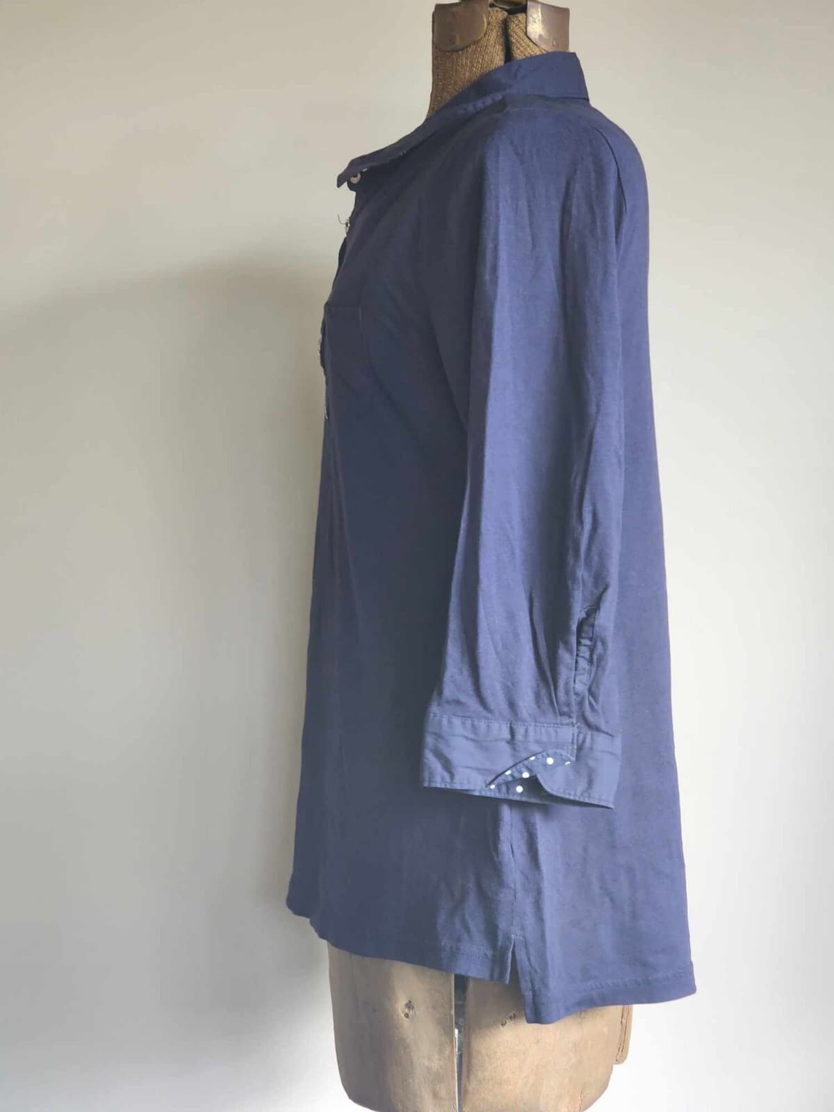 Croft&Barrow Women's Casual Long Sleeve Shirt Top Front Pocket Size L Blue - Thumbnail 3