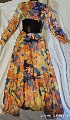 Women's Dress Floral Summer Mesh Sheer Beach Cover-up Fits Small - Thumbnail 11