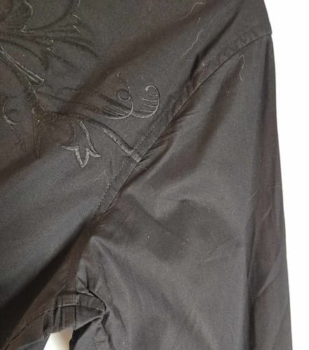 Howe Men's Embroidered Shirt Small Black Western Style Button Down Floral - Thumbnail 5