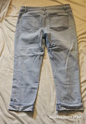 J. Jill Women's Denim Light Blue Jeans Size 6 Cropped Pants Fold Leg Hem - Thumbnail 8