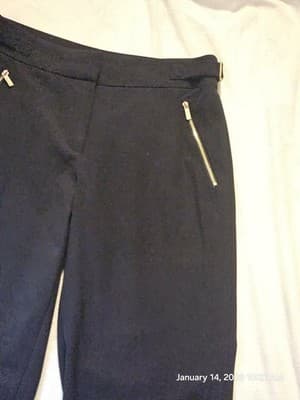 Calvin Klein Women's Capri Pants Size 4 Black Straight Leg Zipper Pockets Slacks - Thumbnail 3