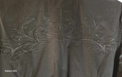 Howe Men's Embroidered Shirt Small Black Western Style Button Down Floral - Thumbnail 4