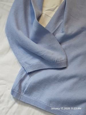 Talbots Petite Women's Blue V Neck Sweater Size 3X NWOT Cotton Rayon Shirt - Thumbnail 6