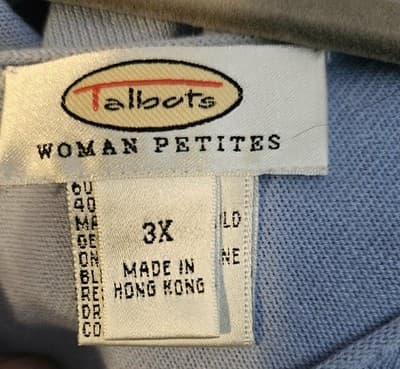 Talbots Petite Women's Blue V Neck Sweater Size 3X NWOT Cotton Rayon Shirt - Thumbnail 7