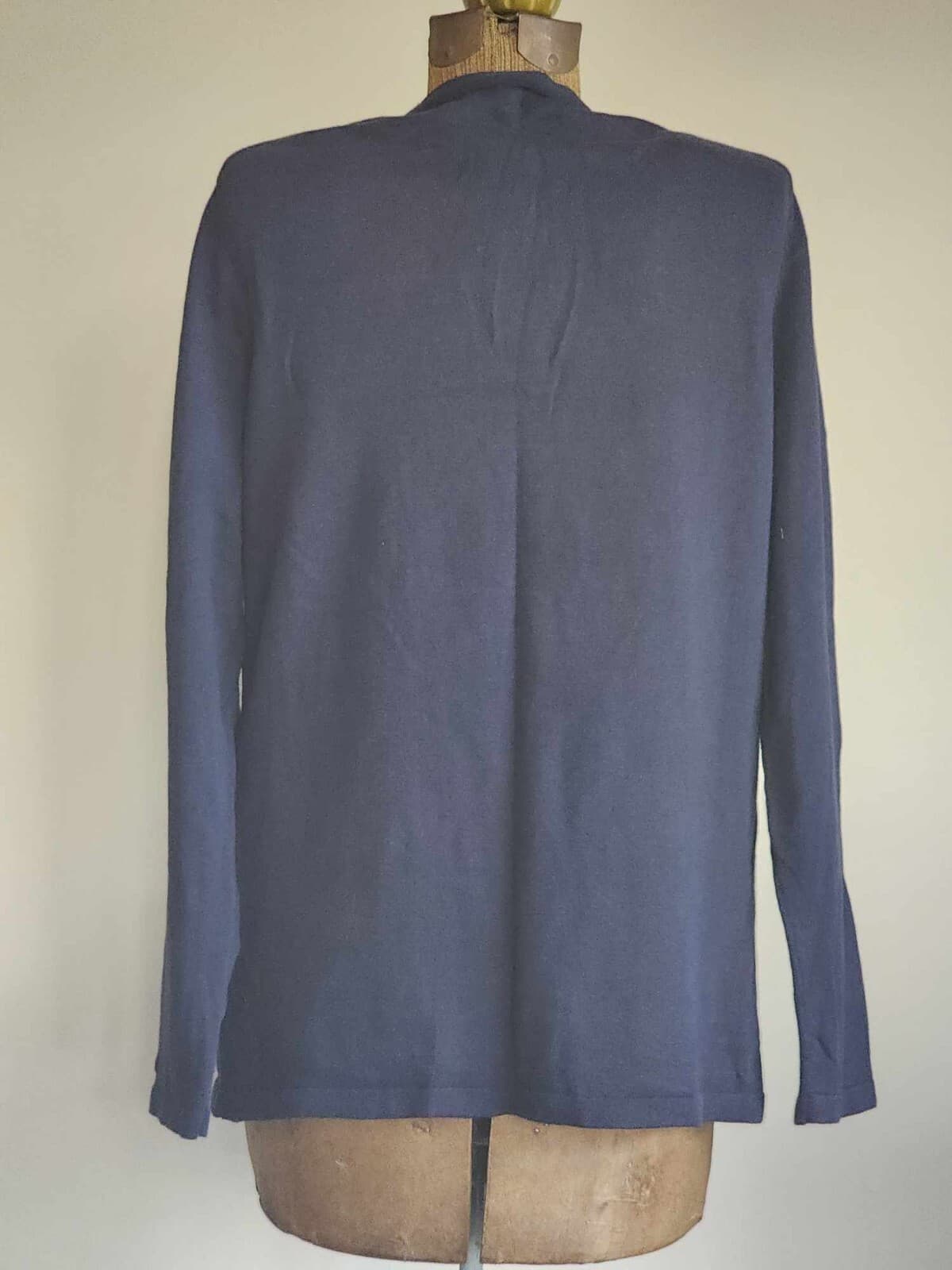 Tommy Hilfiger Women's V Neck Sweaters Pullover Navy Blue with Golden Dot Sz L/G - Thumbnail 2