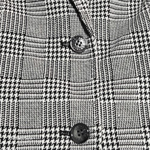 Talbots Aberdeen Blazer Jacket Women's Size 14 Black White Button - Thumbnail 3